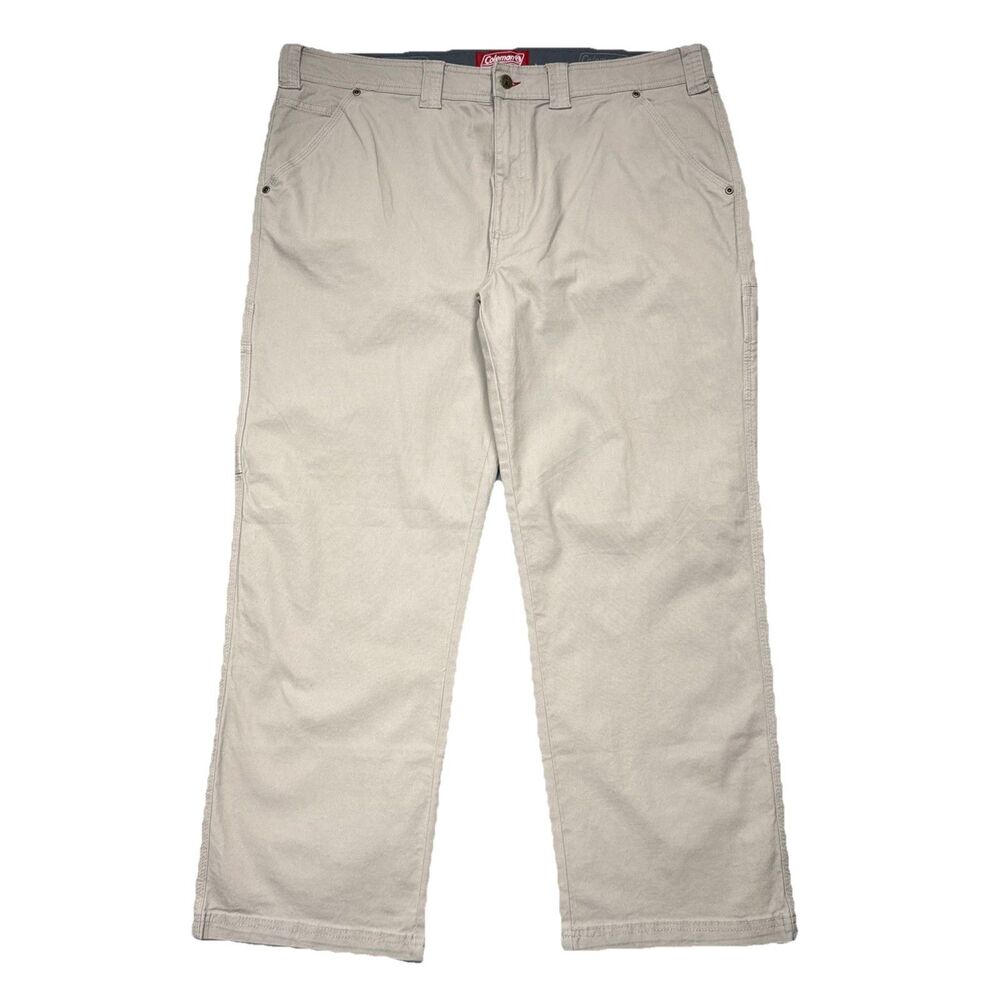 Coleman Utility Khaki Jeans Mens 40x30 Measure 41x28 Beige Comfort Waist Stretch